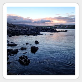 Sunset across the coastline near Ullinish on the west coast of Skye Sticker